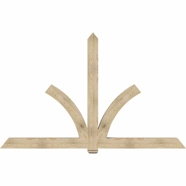 Ekena Millwork Redmond Rough Sawn Timber Gable Bracket, Douglas Fir, 108"W x 68"H x 6"D x 6"F, 15/12 Pitch GBW108X68X0606RED00RDF - main